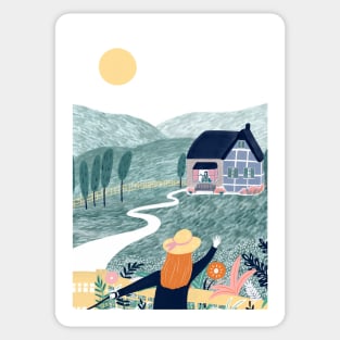 Country side illustration Sticker